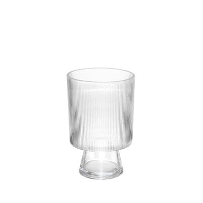 Ribbed Clear Vase - H21 x Dia 13.5cm