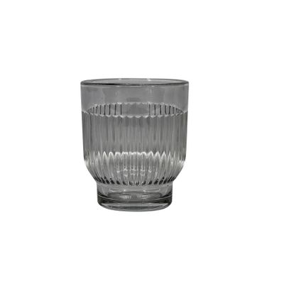 Ceres Ribbed Votive  - H8.5 x Dia7cm - Grey