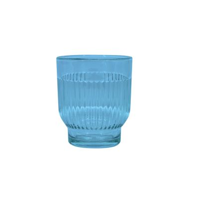 Ceres Ribbed Votive - H8.5 x Dia7cm - Blue