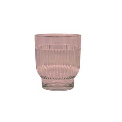 Ceres Ribbed Votive - H8.5 x Dia 7cm - Pink