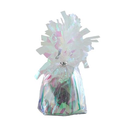 Iridescent Foil Balloon Weight with Tag 