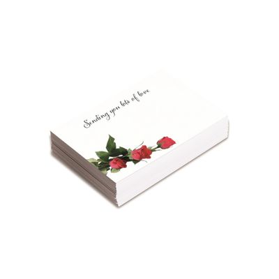 Small Card - Sending you Lots of Love - Red Roses - Pk25