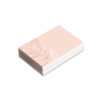 Small Card - Pale Pink with White Rose - no message - Pk25