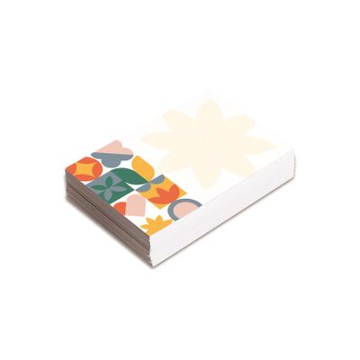 Small Card - Drawn Flowers - No Message - Pk25