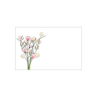 Small Card - No Message - Cream & Pink Flower Bunch Illustration - PK25