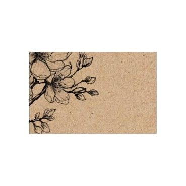 Small Card - No Message - Black Blossom on Natural Kraft - PK25