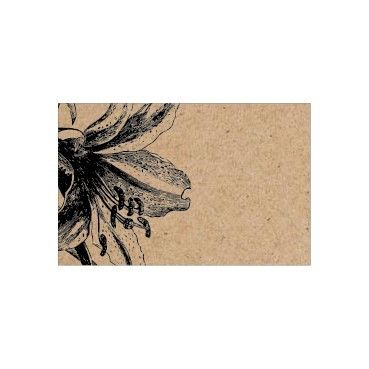 Small Card - No Message - Black Lily on Natural Kraft - PK25