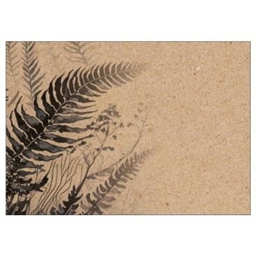 Large Card - No Message - Black Fern on Natural Kraft - PK6