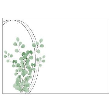 Large Card - No Message - Watercolour Eucalyptus Frame - PK6