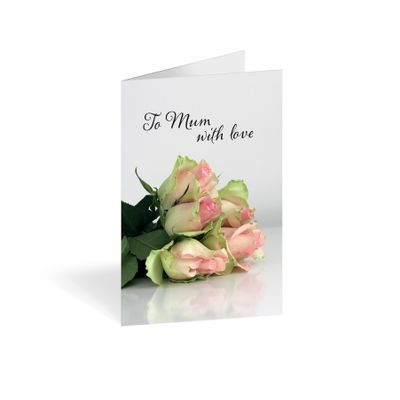 Folded Card - To Mum with love - Pink Roses - Pk25