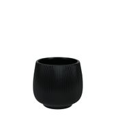 Hortus Lisbon Ceramic Pot - Matt Black - Dia12.5 x 13cm