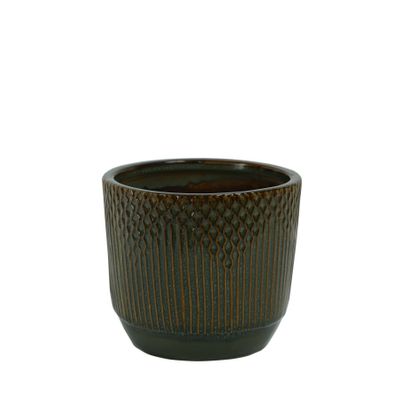 Hortus Adelaide Reactive Glaze Pot - Brown - Dia15 x H12cm