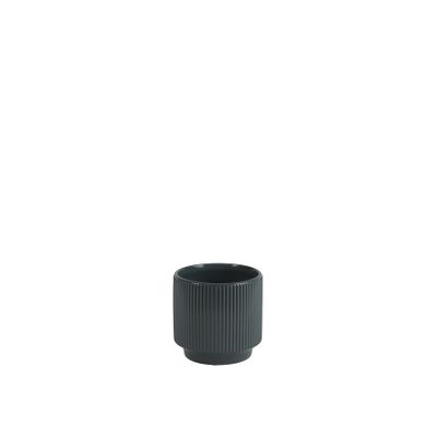 Hortus Tokyo Ceramic Pot - Glossy Grey - Dia12.5 x H11.5cm