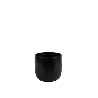 Hortus Riga Ceramic Pot - Matt Black - Dia17.5 x H16cm