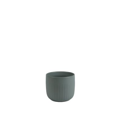 Hortus Riga Ceramic Pot - Matt Grey - Dia14.5 x H13cm