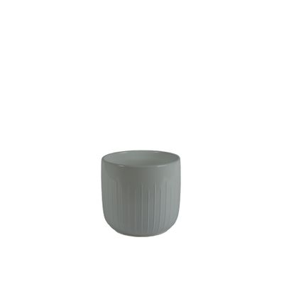 Hortus Riga Ceramic Pot -Glossy White - Dia17.5 x H16cm