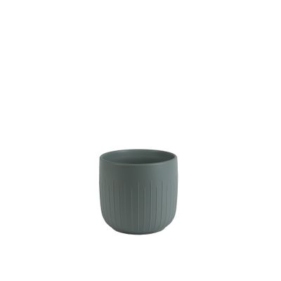 Hortus Riga Ceramic Pot - Matt Grey - Dia17.5 x H16cm
