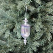 Glass Lantern Finial - Silver - 7 x 21cm