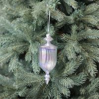 Glass Lantern Finial - Silver - 7 x 21cm