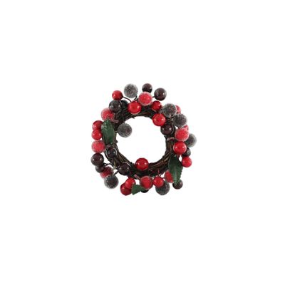 Candle Ring Red Berries - 11cm 