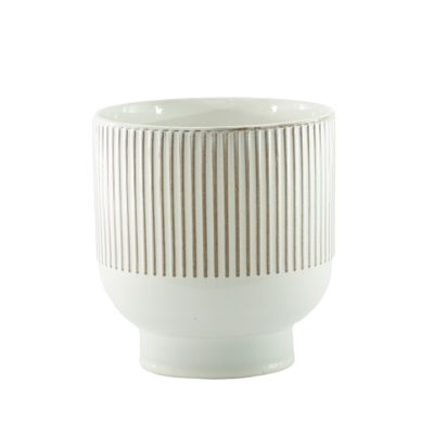 Hortus Toulon Stoneware Pot - Cream - Dia17 x H18cm