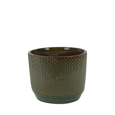 Hortus Adelaide Reactive Glaze Pot - Brown - Dia13 x H12cm