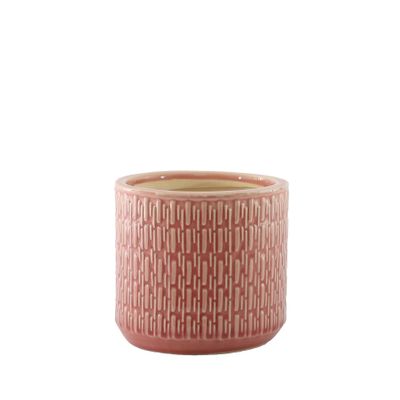 Hortus Gosford Pattern Pot  - Pink - Dia13 x H12cm