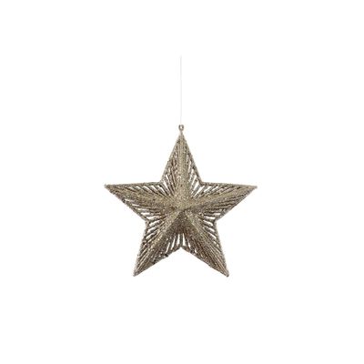 Glitter Star Hanging Decoration - Gold - 20cm