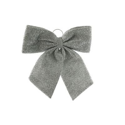 Silver Metallic Bow - Dia 44cm