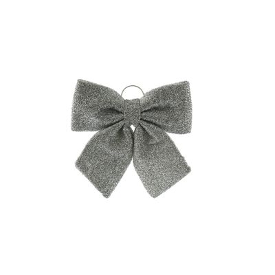 Silver Metallic Bow - Dia 34cm