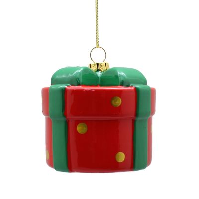 Round Giftbox Ornament - 10cm