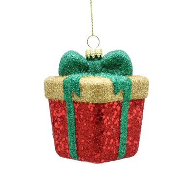 Sparkly Giftbox Ornament - 8cm