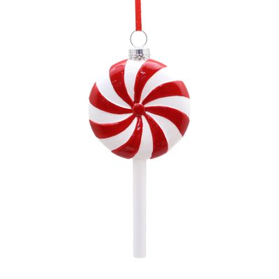 Lollipop Ornament - White/Red - 13cm