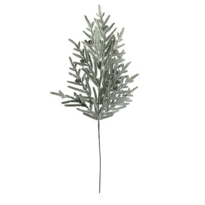 Snow Sparkle Leaf  with Snowy Cones Spray - 83cm