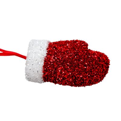 Candyland Mitten Hanging Decoration - Red/White - 15cm