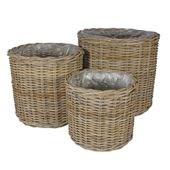 Set 3 Cylinder Baskets with Liners