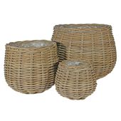 Set of 3 Onion Baskets with Liners