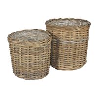 Set of 2 Round Baskets with Liners