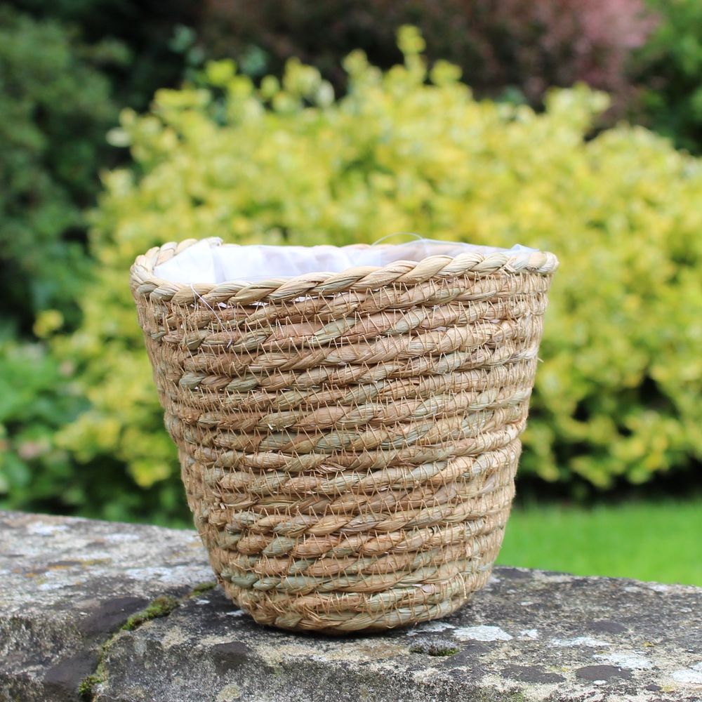 14.5cm Round Corn Husk Basket for 12cm Pot APAC