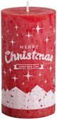 Bolsius Pillar candle 130/68 mm - Merry Christmas -  Red