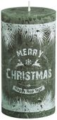 Bolsius Pillar candle 130/68 mm - Merry Christmas -  Pine Green