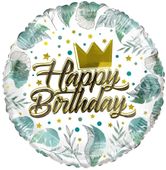 ECO Balloon - Birthday Crown & Leaves (18 Inch)