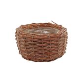 22cm Round Brown Willow Planter (32)