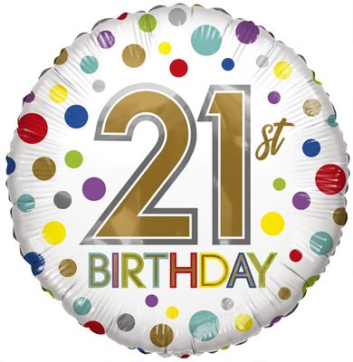 Eco Balloon - Birthday Age 21 (18 Inch)