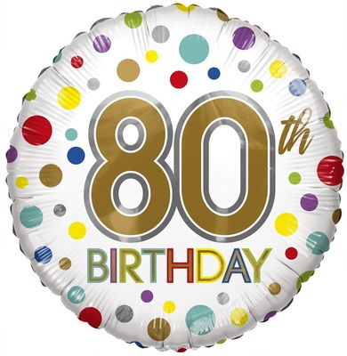 Eco Balloon - Birthday Age 80 (18 Inch)