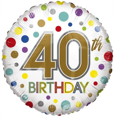 Eco Balloon - Birthday Age 40 (18 Inch)