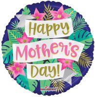Happy Mothers Day Balloon - Banners and Flowers - 18 Inch