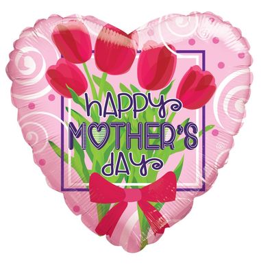 Happy Mothers Day Balloon - Tulips - 18 inch