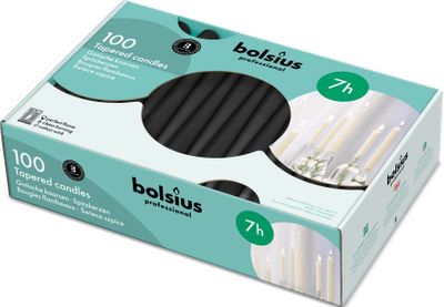 Bolsius Professional Tapered Candle 240/23 - Black - Box of 100