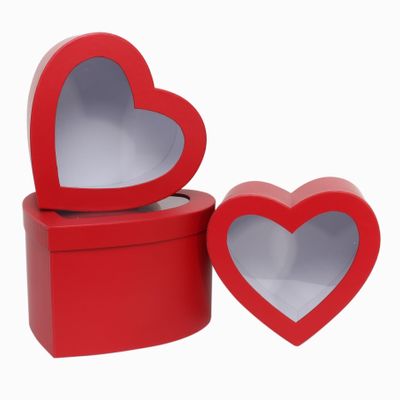 Red Heart Hat Box Set with Window (x3) 